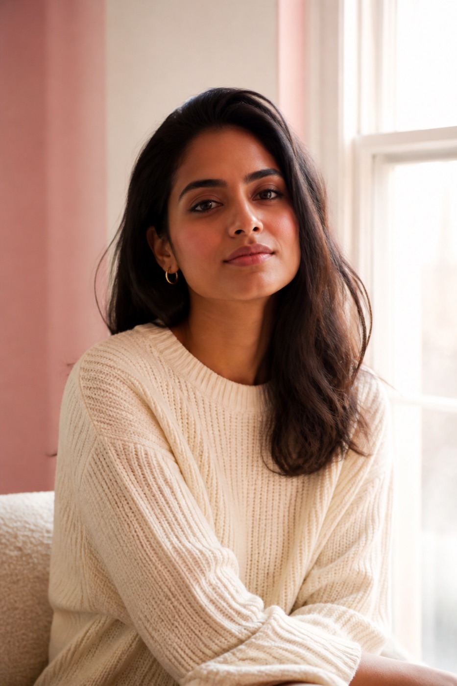 A personal knit look by the window